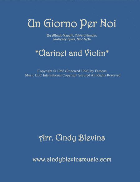 Un Giorno Per Noi For Clarinet And Violin Sheet Music