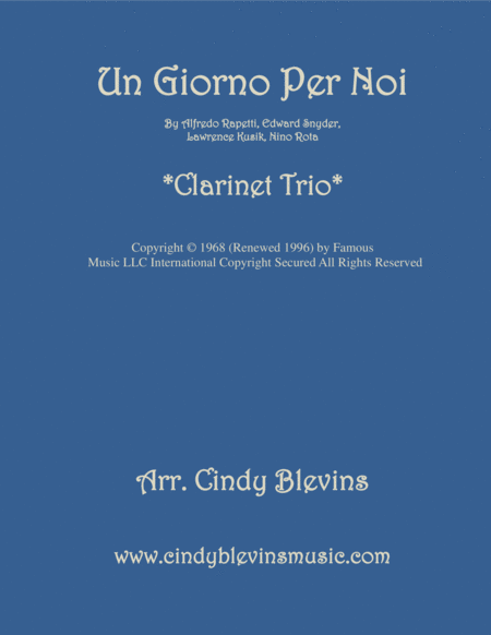 Un Giorno Per Noi For Clarinet Trio Sheet Music