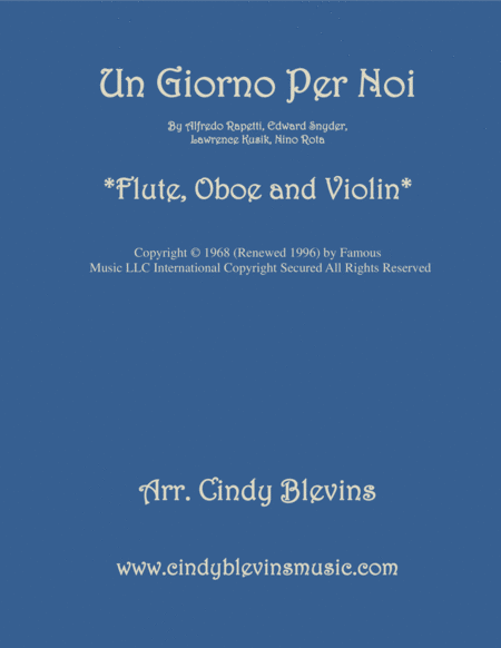 Un Giorno Per Noi For Flute Oboe And Violin Sheet Music