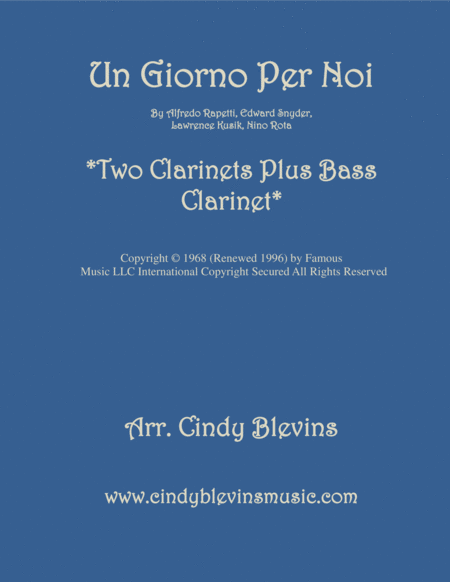 Free Sheet Music Un Giorno Per Noi For Two Clarinets And Cello