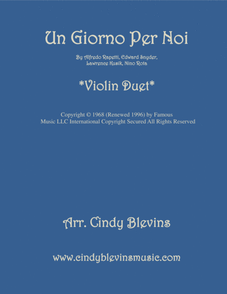 Free Sheet Music Un Giorno Per Noi For Violin Duet