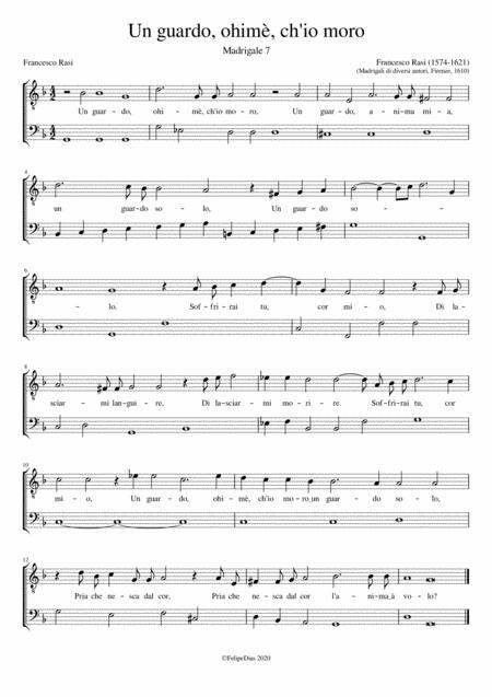 Free Sheet Music Un Guardo Ohim Ch Io Moro