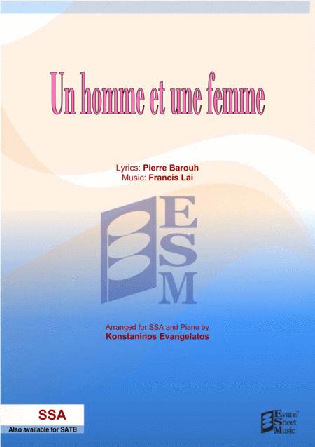 Un Homme Et Une Femme Ssa Piano Sheet Music