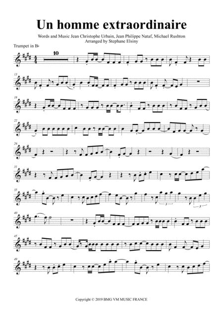 Free Sheet Music Un Homme Extraordinaire Les Innocents Karaok For Trumpet In Bb