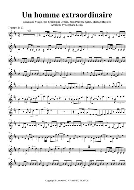 Free Sheet Music Un Homme Extraordinaire Les Innocents Karaok For Trumpet In C