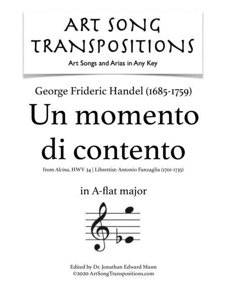 Un Momento Di Contento Transposed To A Flat Major Sheet Music