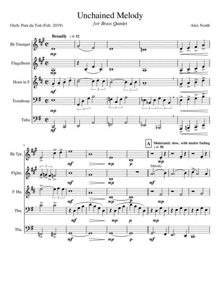 Free Sheet Music Unchained Melody Alex North