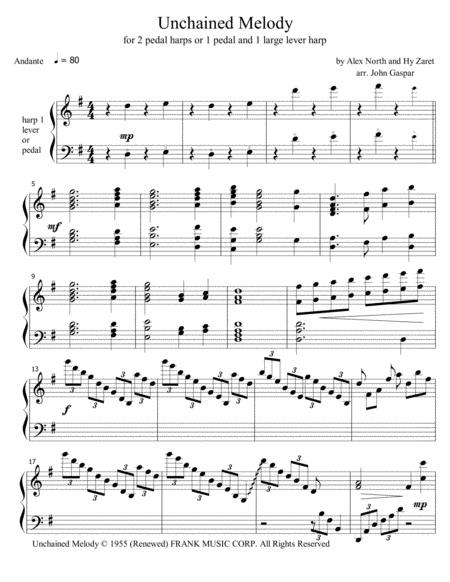 Unchained Melody For Harp Duo Part 1 Sheet Music