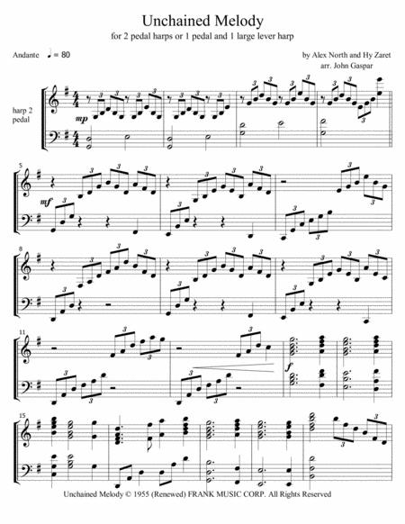 Free Sheet Music Unchained Melody For Harp Duo Part 2