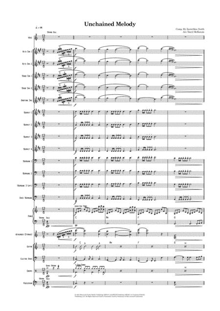 Free Sheet Music Unchained Melody Vocal With Big Band Key Of C