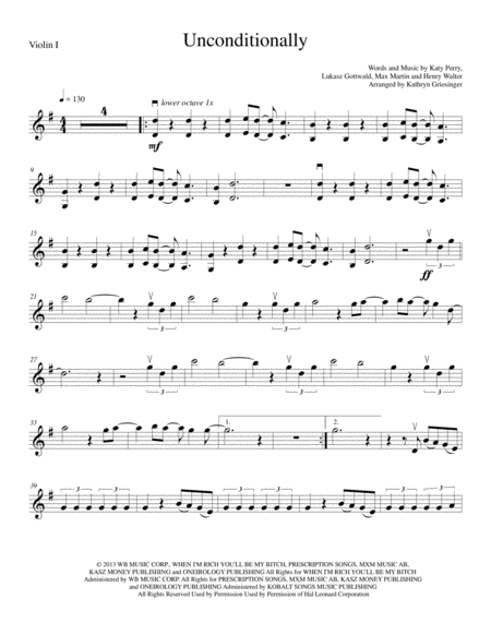 Unconditionally String Quartet Sheet Music