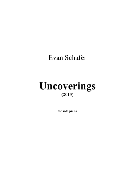 Uncoverings 2013 Sheet Music