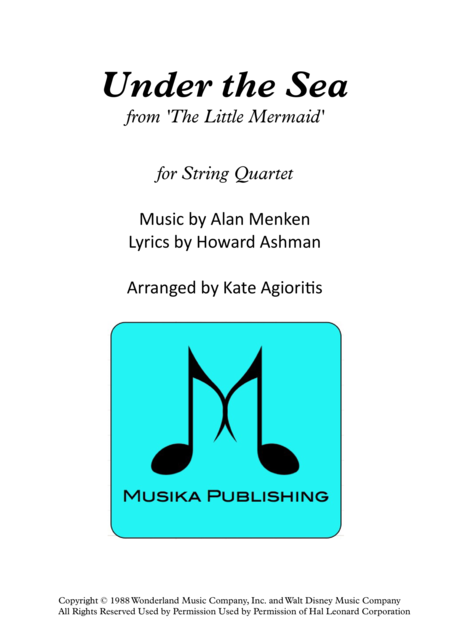 Under The Sea String Quartet Sheet Music