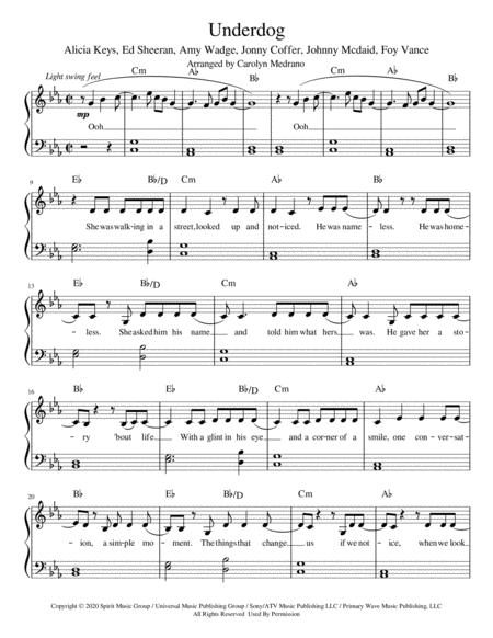 Free Sheet Music Underdog