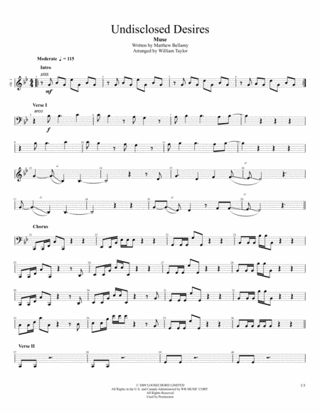 Undisclosed Desires Cello Quartet Sheet Music