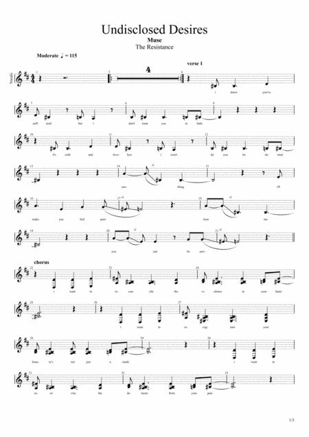 Free Sheet Music Undisclosed Desires