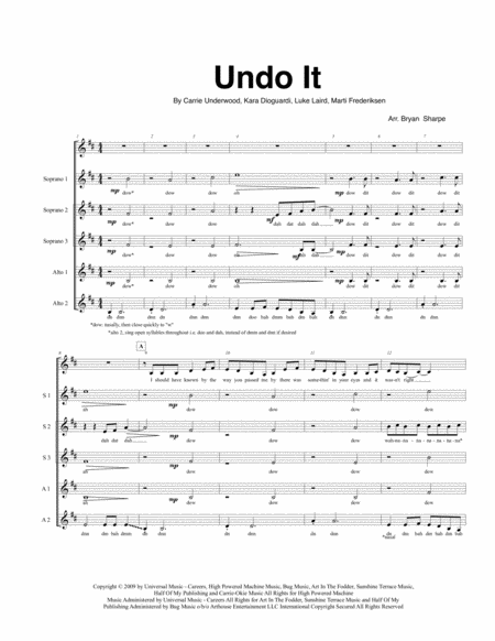 Undo It Sheet Music