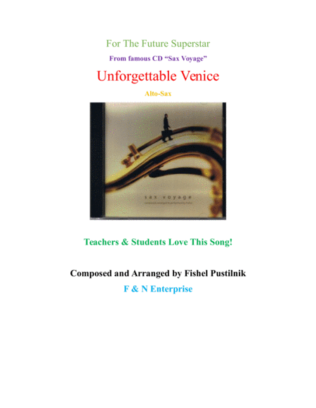 Free Sheet Music Unforgattable Venice For Alto Sax From Cd Sax Voyage Video