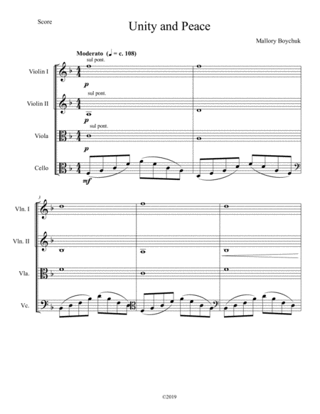 Free Sheet Music Unity And Peace