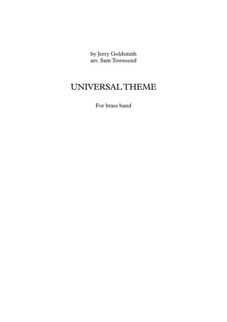 Free Sheet Music Universal Studios Theme For Brass Band