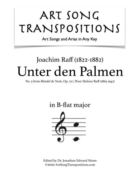 Unter Den Palmen Op 211 No 5 Transposed To B Flat Major Sheet Music