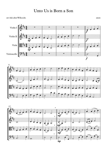 Unto Us Is Born A Son Unto Us A Boy Is Born Sheet Music