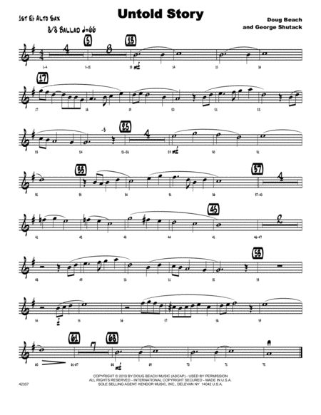 Untold Story 1st Eb Alto Saxophone Sheet Music