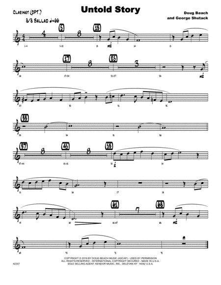 Untold Story Bb Clarinet Sheet Music