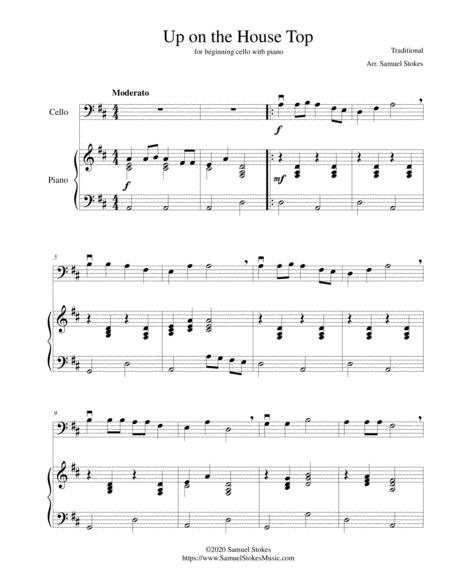 Free Sheet Music Up On The House Top Up On The Housetop For Beginning Cello With Optional Piano Accompaniment