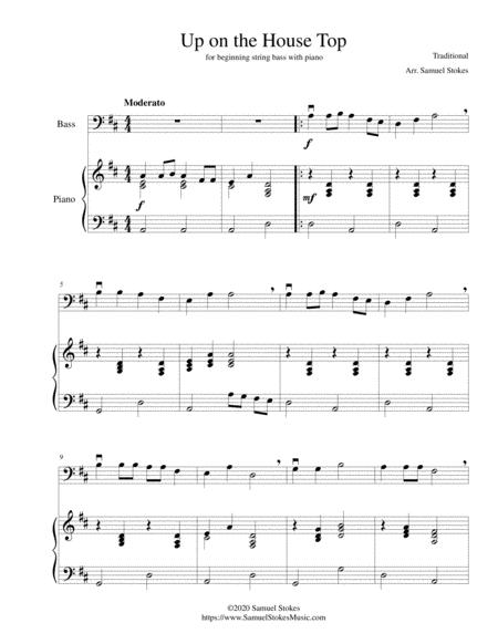 Free Sheet Music Up On The House Top Up On The Housetop For Beginning String Bass With Optional Piano Accompaniment