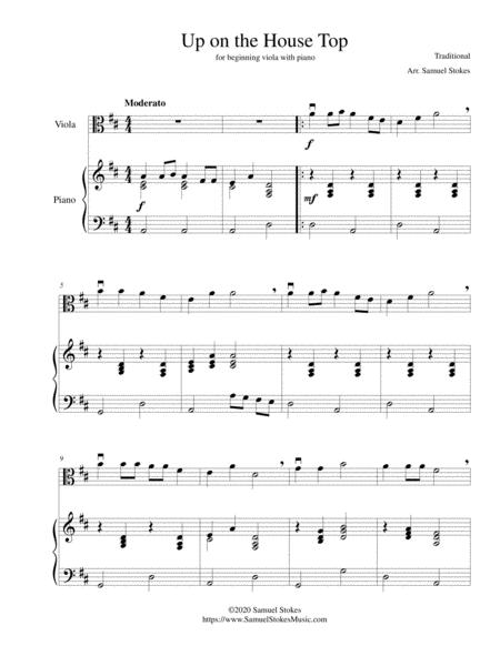 Free Sheet Music Up On The House Top Up On The Housetop For Beginning Viola With Optional Piano Accompaniment