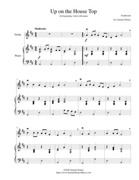 Free Sheet Music Up On The House Top Up On The Housetop For Beginning Violin With Optional Piano Accompaniment