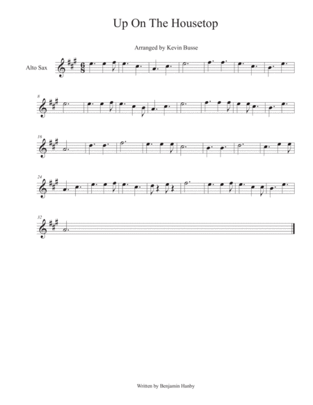 Up On The Housetop Alto Sax Sheet Music