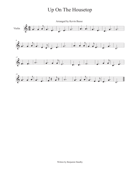 Free Sheet Music Up On The Housetop Violin