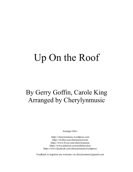 Free Sheet Music Up On The Roof Piano Solo