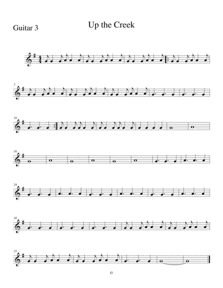 Up The Creek Guitar Part 3 Sheet Music