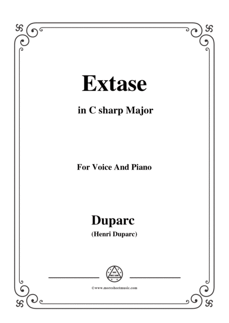 Free Sheet Music Uparc Extase In C Sharp Major For Voice And Piano