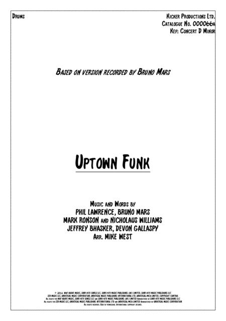 Uptown Funk Drums Sheet Music