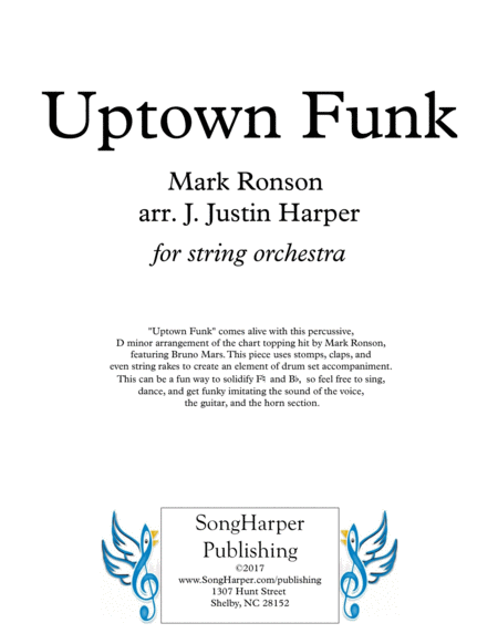 Free Sheet Music Uptown Funk For String Orchestra