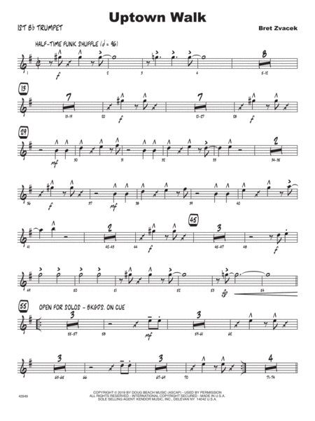 Uptown Walk 1st Bb Trumpet Sheet Music