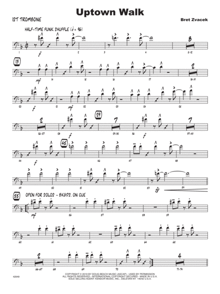 Uptown Walk 1st Trombone Sheet Music