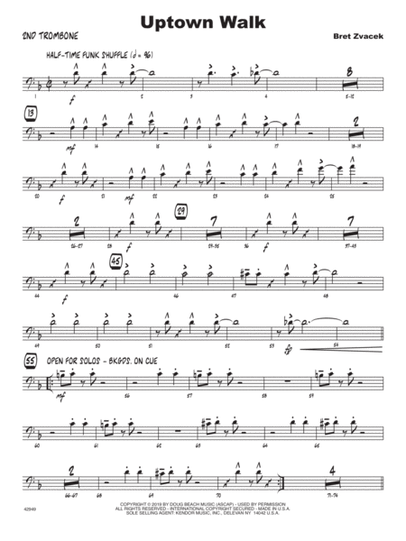 Uptown Walk 2nd Trombone Sheet Music