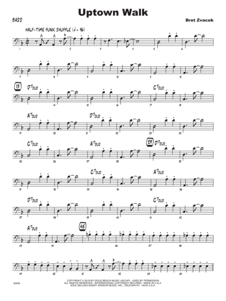 Free Sheet Music Uptown Walk Bass