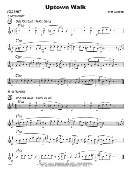 Uptown Walk Solo Sheet Sheet Music