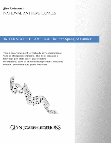 Free Sheet Music Usa National Anthem The Star Spangled Banner