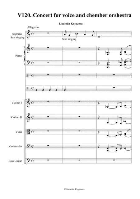 V 120 Concert For Voice And Chamber Orshestra Sheet Music