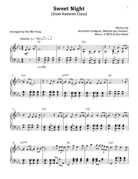 Free Sheet Music V Bts Sweet Night