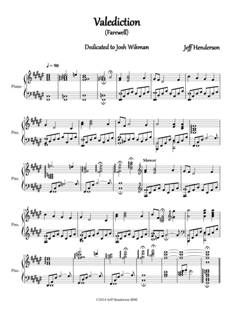 Valediction Sheet Music