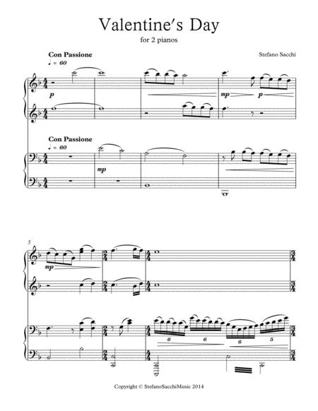 Free Sheet Music Valentine Day For Piano Four Hands