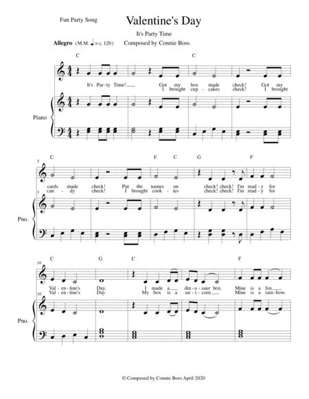 Valentines Day Its Time To Party Kids Song Solo And Piano Sheet Music